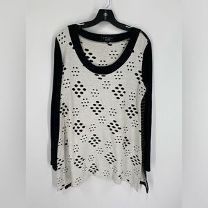 P. Luca Milano Women’s Scoop Neck Long Sleeve Blouse size L
